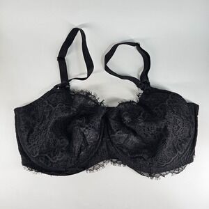 Victorias Secret Dream Angels Push-Up Without Padding Bra 38DDD Black All Lace